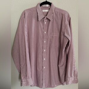 Dior Men's Red and White Striped Dress Shirt